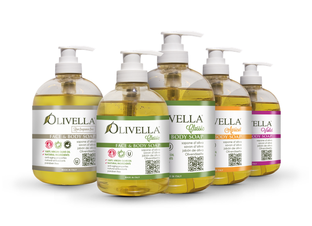 Olivella Liquid Soaps based on ultra-purified virgin olive oil