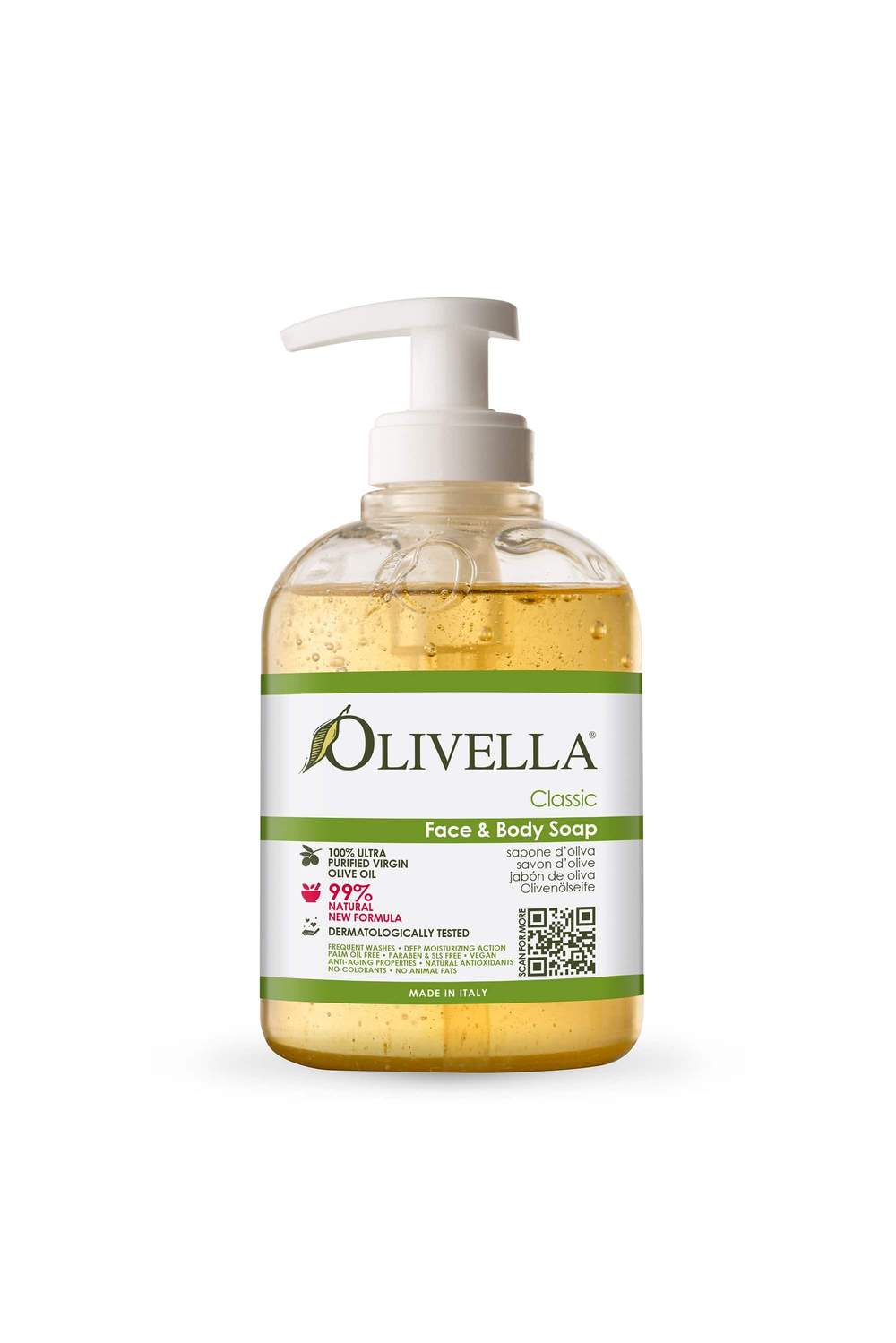 Olivella Face & Body Liquid Soap Classic 10.14oz - Olivella
