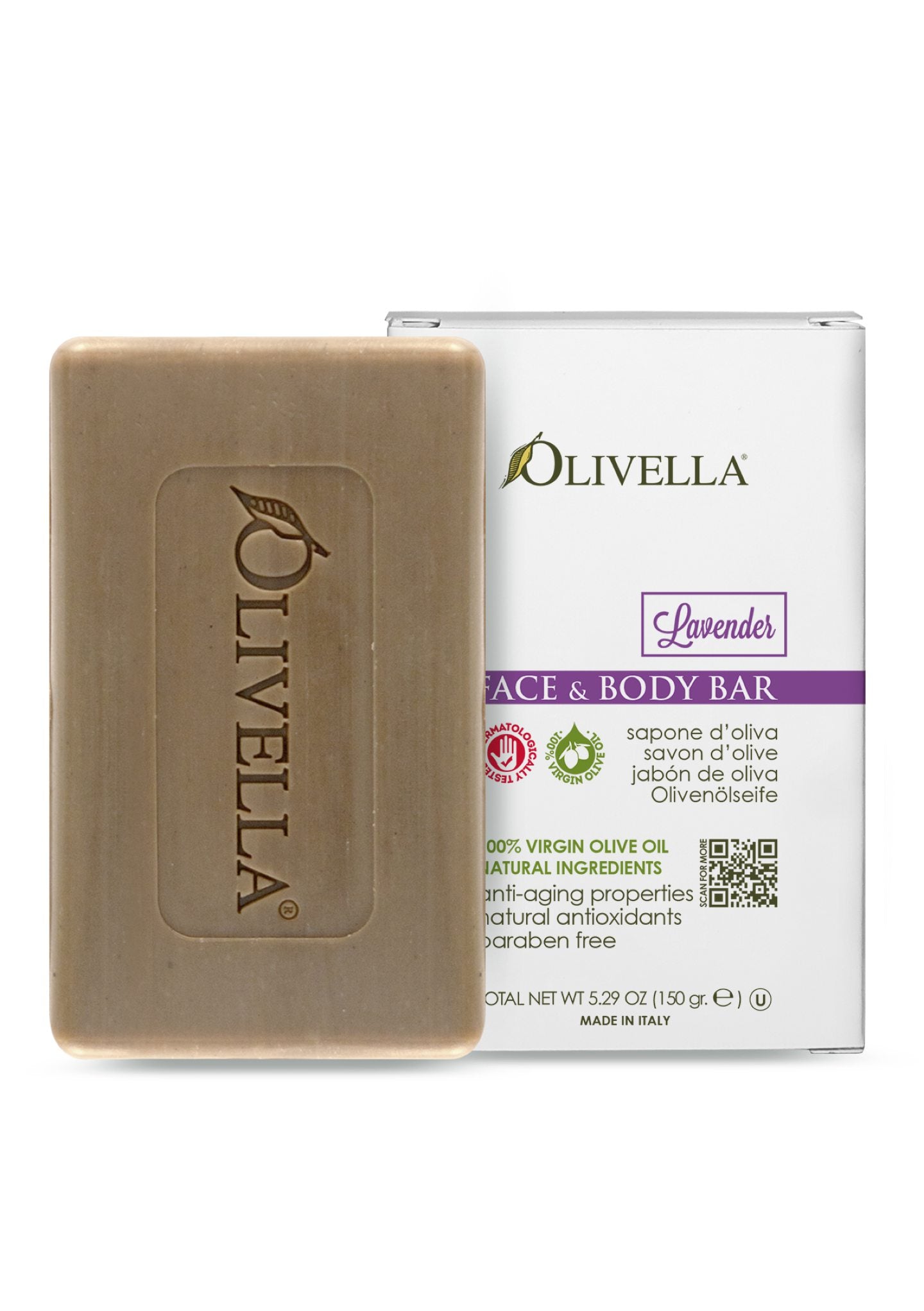 Olivella Bar Soap Lavender 5.29 Oz - Olivella
