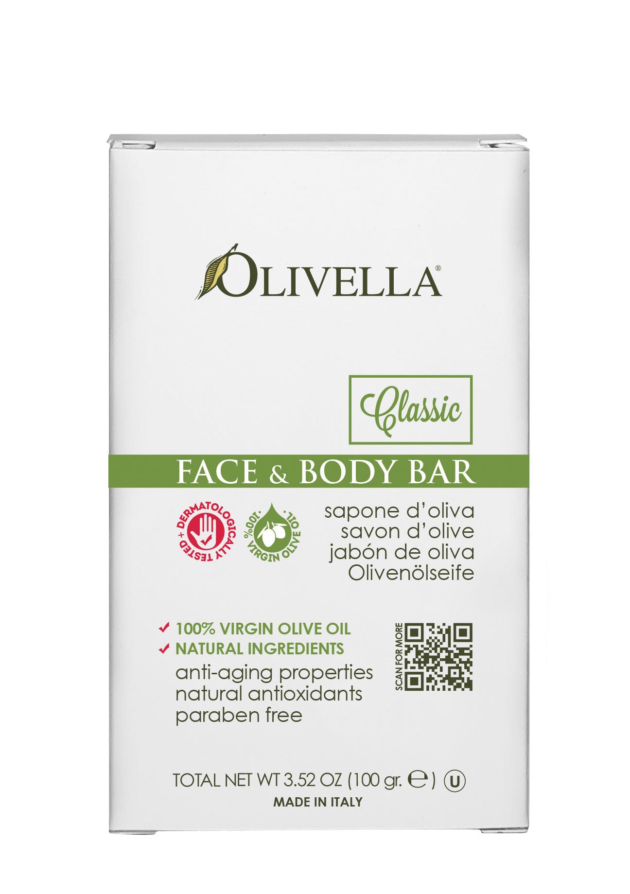 Olivella Bar Soap Classic 3.52 Oz - Olivella