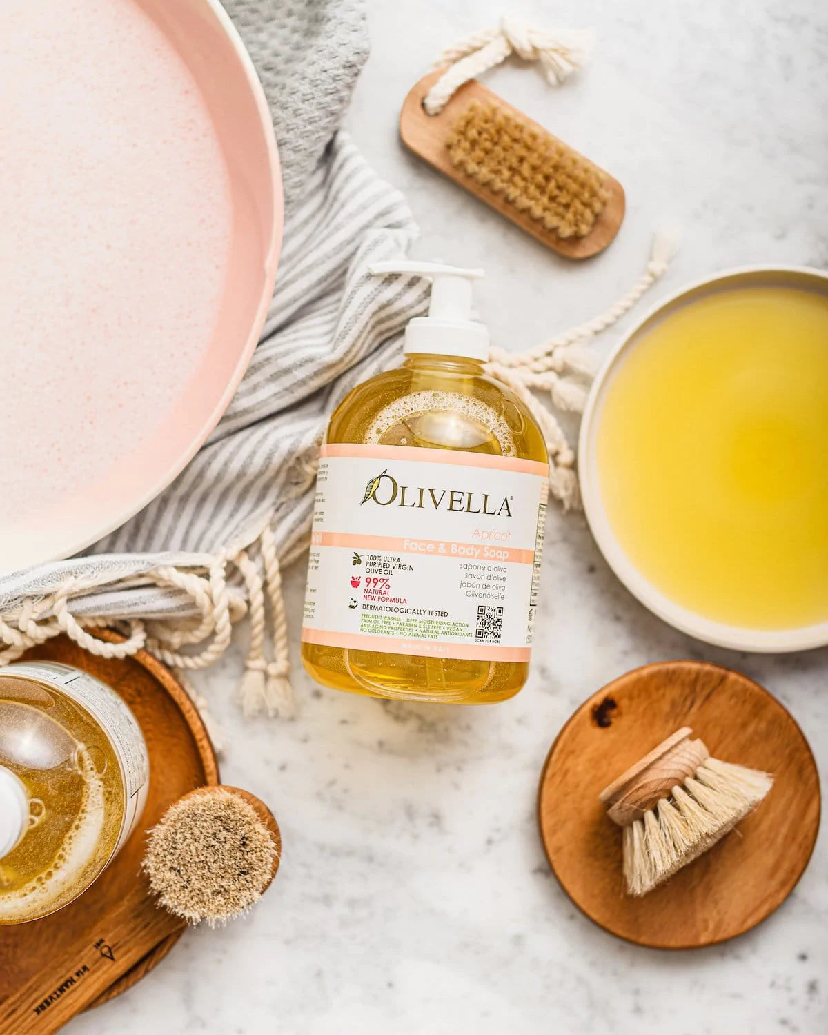 Olivella Face & Body Liquid Soap - Apricot 16.9 Oz - Olivella