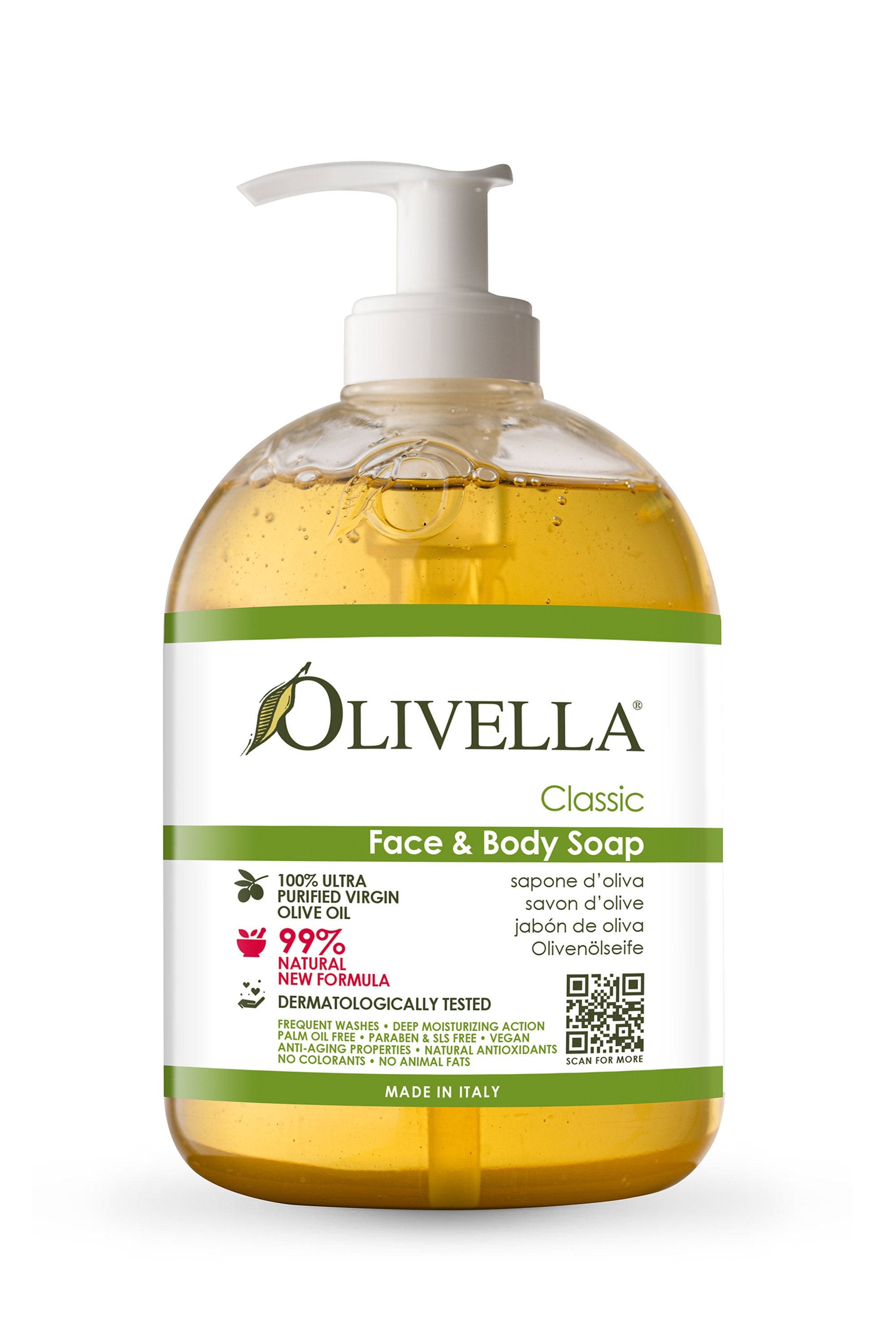 Olivella Face & Body Liquid Soap - Classic 16.9 Oz - Olivella