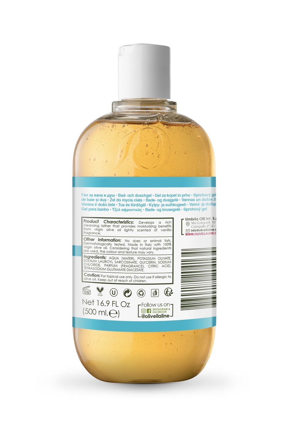 Olivella Bath & Shower Gel - Vanilla 16.9 Oz - Olivella