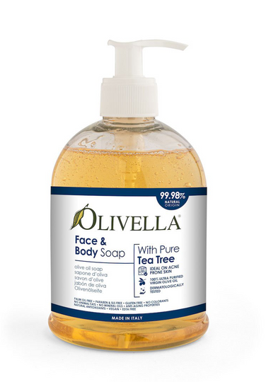 Olivella Tea Tree Liquid Soap Ideal on Acne Prone Skin - 500 ML - Olivella