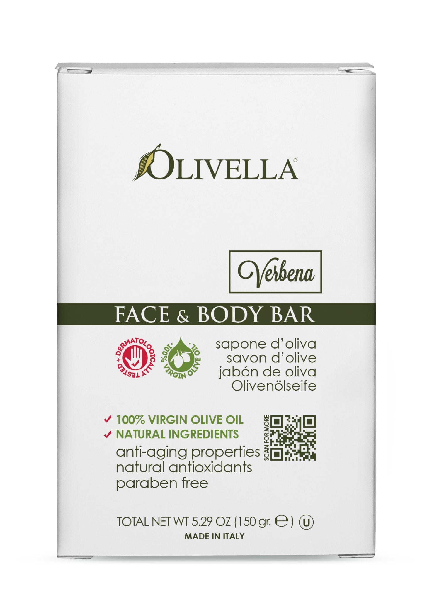 Olivella Bar Soap Verbena 5.29 Oz - Olivella