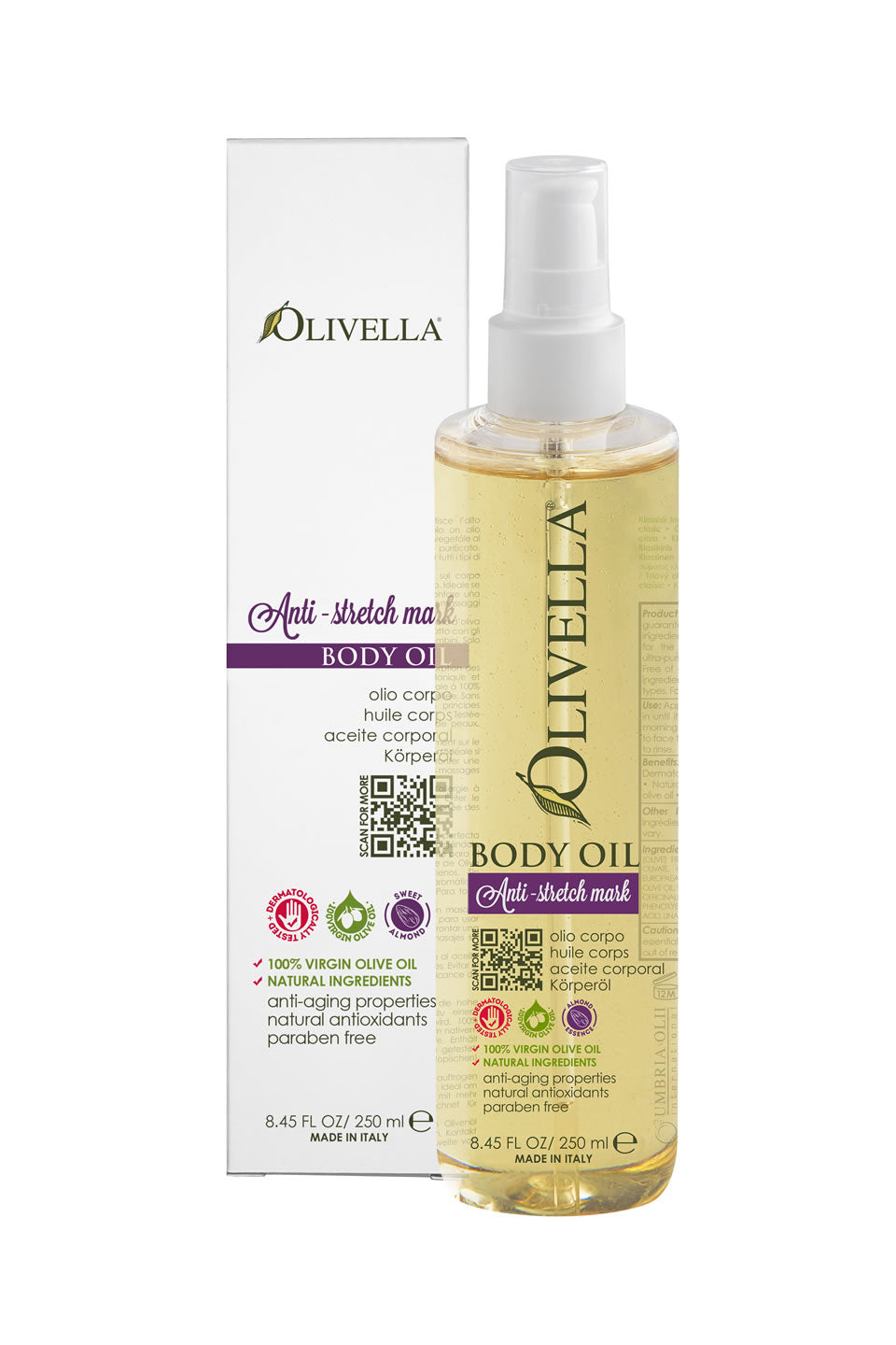 Olivella Body Oil - Anti-Stretch Mark 8.45 Oz - Olivella
